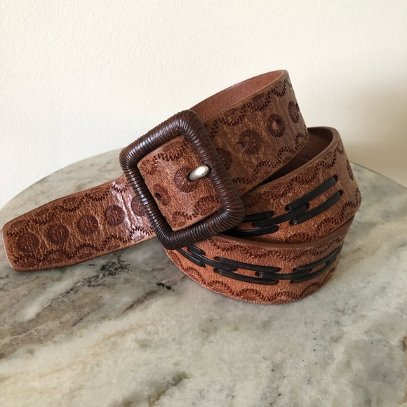 Lucky Brand Other - Lucky Brand Stamped Woven Leather Belt